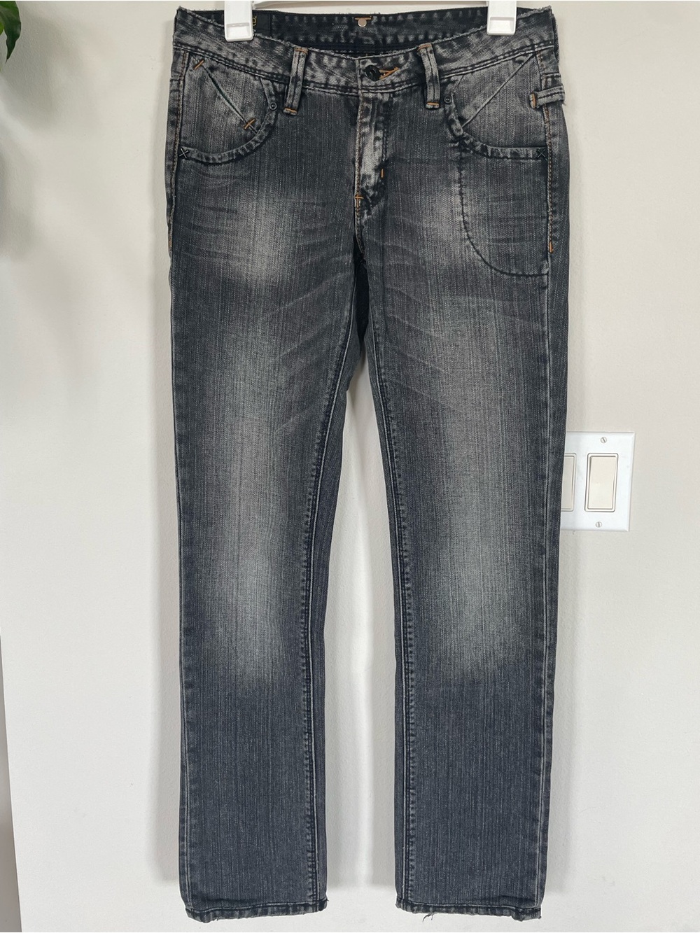 Vintage Y2K LEE Women Straight Jeans Gray Low Rise Size 27 Very Good Condition